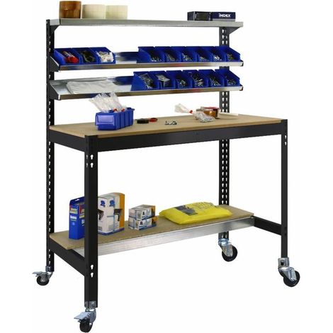 Mesa de Trabajo SIMONWORK con Ruedas BT 1 900 antracita/madera (1/3)