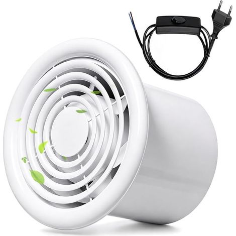 Ventilateur Salle de Bain 150mm Silencieux, 6 Pouces Ventilateur Extracteur 150mm, Extracteur D'air 150mm Puissant, Ventilateur Salle de Bain étanche, 2800 tr/min, pour Salle de Bain Cuisine Garage (1/5)