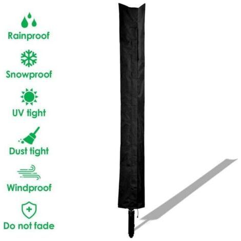 Housse de protection pour essoreuse en tissu Oxford PVC haute densité avec fermeture éclair et cordon de serrage, imperméable et extrêmement déperlante, 168 x 28 cm, noire (1/5)