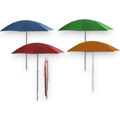 TRADE SHOP - Ombrellone Mare Spiaggia 180cm Palo Con Trivella In Tinta Unita Tnt 70gr. Con Sacca 253011 - (1/5)