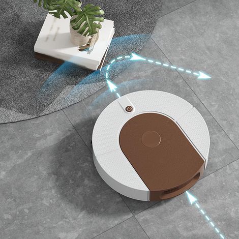 Aspirateur robot, appareil de nettoyage intelligent, serpillère ménager entièrement automatique et facile à utiliser, aspirateur rechargeable par USB, marron (1/5)