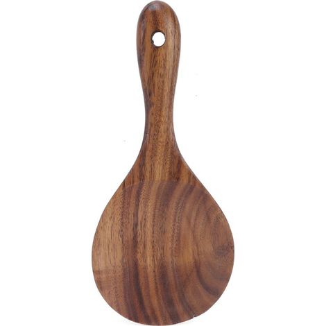 Cuillère en Bois de Teck pour Cuisine, Cuillère à Mélanger Anti‑Adhésive et à Beurre, Ustensile de Cuisson Durable (1/5)