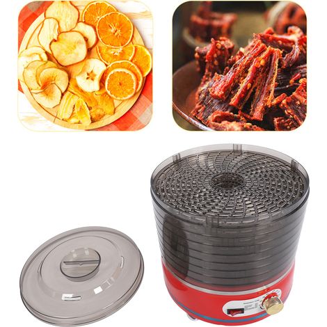 Déshydrateur Alimentaire Professionnel Rouge avec 8 Plateaux, Machine Électrique pour Fruits, Herbes, Viandes et Légumes Secs (1/4)