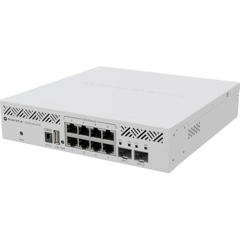 Switch Mikrotik Crs310-8g+2s+in, 8x Rj45 2.5gb/s, 2x Sfp+, Routeros L5, de Escritorio (1/3)