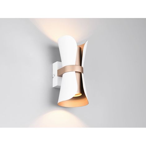 Wandleuchte COAT Weiß Coffee mit Updown Lichtaustritt, Höhe 21cm