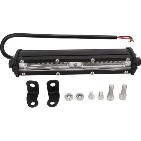 Phare de travail LED noir 54W barre lumineuse simple rangée universelle pour moto (1/5)