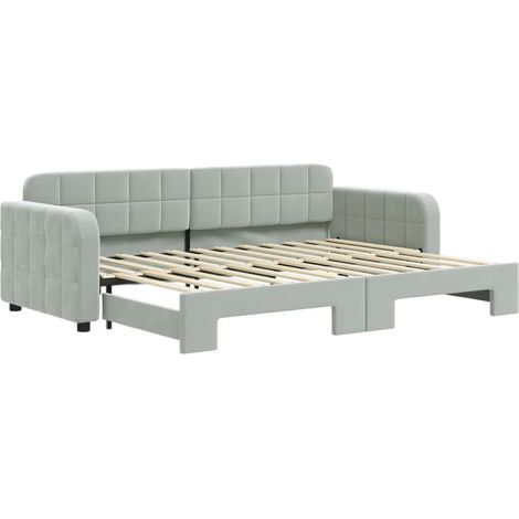 Maison Exclusive - Tagesbett Ausziehbar Hellgrau 80x200 cm Samt