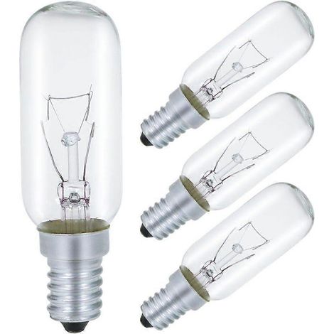 Ampoule pour hotte aspirante E14 40W, T25 230V, ampoule incandescente blanc chaud 2700K, dimmable, lot de 4 (1/5)