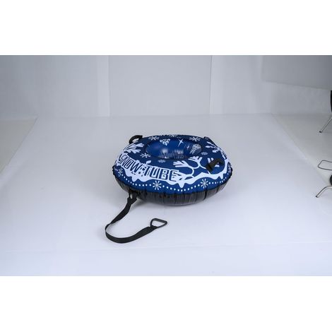 COSTWAY Luge Bouée Gonflable de 107 cm, Traîneau à Neige Robuste avec Sangle de Remorquage Amovible Fond Épaissi Valve 3 en 1 Poignées, Jouets Amusants dhiver pour Enfants Adultes (1/4)