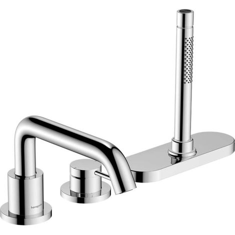 Hansgrohe Tecturis S - Badewannenarmatur für Wannenrand, 3-Loch-Montage, sBox, Chrom 73447000