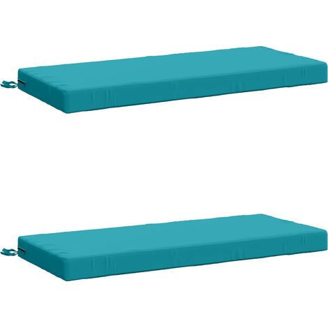 Coussins de banc 2 pièces SOEST 2 pc 100 % polyester Turquoise vidaXL
