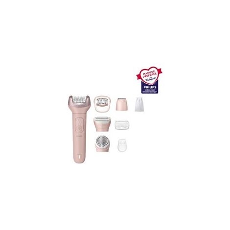 Philips Series 9000 BRE719/00 épilateur sans fil Wet & Dry 32 pinces Rose ProGuide