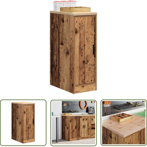 vidaXL Armoire de rangement de garage vieux bois 30x51x85 cm bois pin (1/5)
