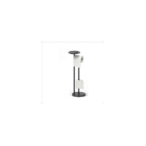 Porte papier toilette SUS304 noir mat/acier inoxydable avec étagères, porte rouleau de papier toilette avec fonction de rangement, distributeur de papier toilette pour salle de bain (1/5)