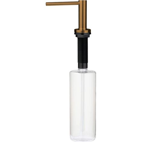 Dispenser per lavello cucina porta detersivo piatti 10.4x33 cm finitura bronzo spazzolato - Larri
