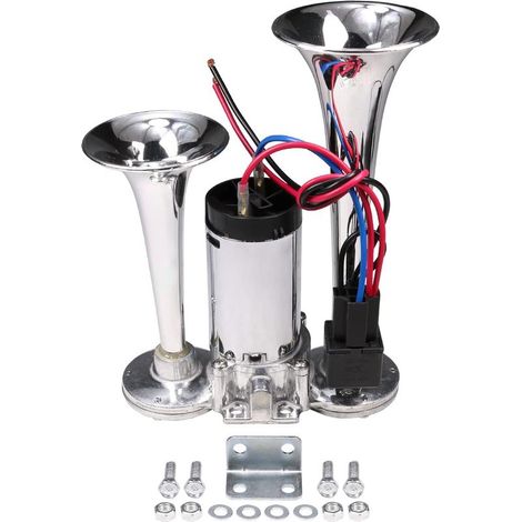 600DB 12V double trompettes électrovanne électrique Super fort voiture électrique klaxon d'air haut-parleur pour véhicule voiture SUV camion camion RV bateau (1/5)
