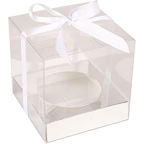 Lot de 12 boîtes à cupcakes transparentes en PVC, idéales pour la pâtisserie, le papier cadeau, les loisirs créatifs, les puddings, les mariages et les anniversaires. (1/5)