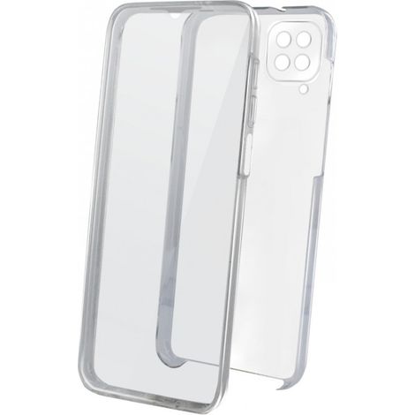 Coque semi-rigide 360° pour Samsung A12 - transparente / grise (1/3)