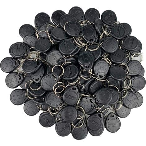 100 RFID 125KHz Key Fobs, Black ABS, TK4100 Read-Only Chip, Waterproof for Access Control (1/4)