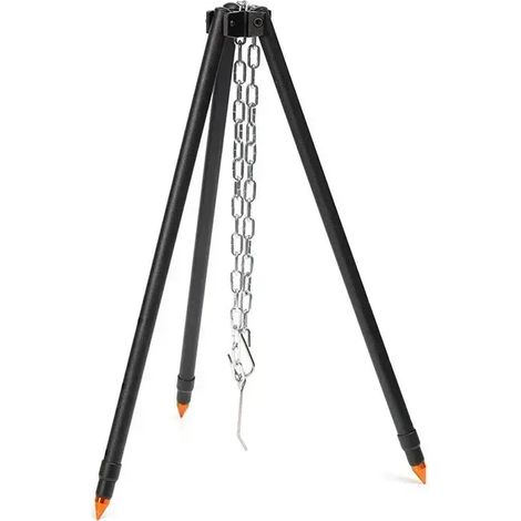Trépied de camping portable pour grand feu de camp, support triangulaire pour casseroles et marmites, chaîne de suspension, réchauds portables (1/5)