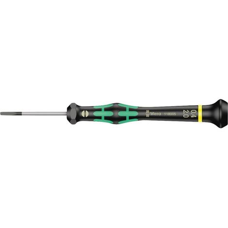 Tournevis électronicien pour vis à fente, 0.40 x 2.0 x 40 mm, Noir/vert (1/2)