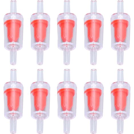 10 pièces clapet anti-retour 4mm PP pompe à air Aquarium 1 voie clapet anti-retour d'arrêt d'eau pour Aquarium rouge (1/4)