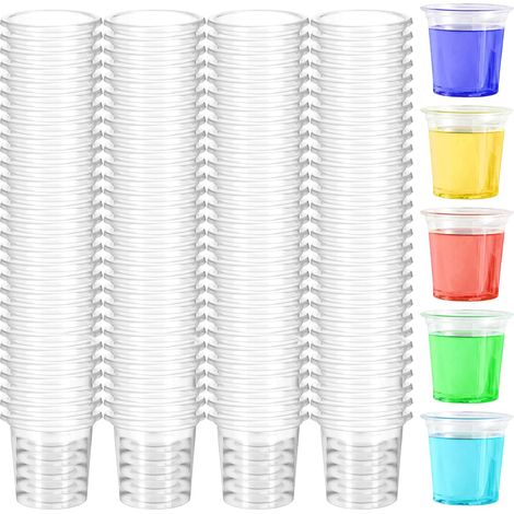 Lot de 400 verres à liqueur - Plastique transparent réutilisable - Capacité 20 ml - Incassable sans BPA - Fêtes et dégustations - 3,9 cm (1/5)
