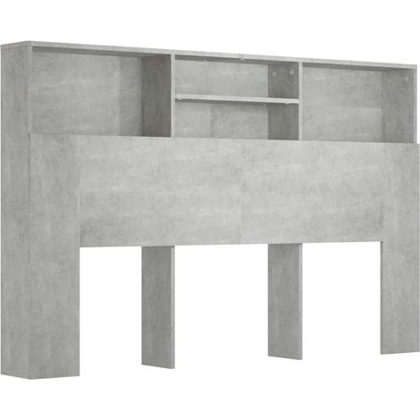 Testiera con Scomparti Grigio Cemento 160x19x103,5 cm vidaXL