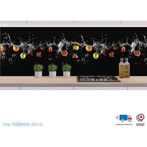 Crédence : Bains de fruits sur fond noir - Alu composite - 60 - 120 (1/3)