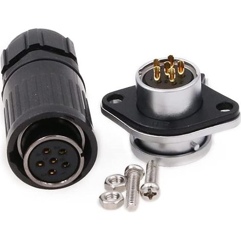 HP20 Waterproof Aviation Connector Câble électrique mâle et femelle pour RV Solar LED Light Connector (6pin, Female Plug+Male Socket) (1/5)