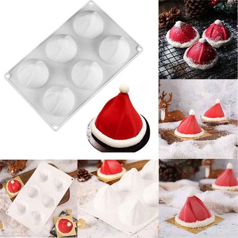 Moule À Gâteau En Silicone - Forme De Chapeau De Père Noël 3D - Pour Desserts Festifs - 28 X 18 X 5 Cm - 1 Pièce (1/5)