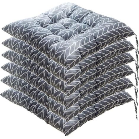 Lot de 6 galettes de Chaise, 40x40 Coussins de Siège Décoration, Coussin de Chaise Coussins de Jardin, Style J (1/4)