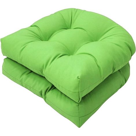 Ensemble de 2 housses de coussin, dimensions 48 × 48 cm, coussins d'assise confortables, coussins de dossier en forme de U, coussins pour canapé en osier, adaptés aux chaises en osier, aux meubles de  (1/5)