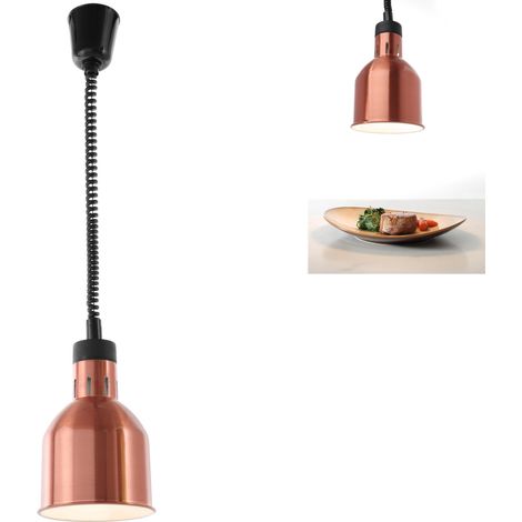 Lampe pour réchauffer les aliments - suspension cylindrique conique en cuivre 250W (1/3)