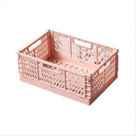 Pliant boîte de rangement panier utilitaire Cosmetic boîte bureau rose (1/5)