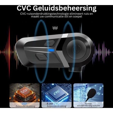 Motorradhelm-Intercom – Freisprecheinrichtung für Motorradfahrer – Wasserdichtes Bluetooth-Headset für Motorradhelme – Schwarz/Weiches Mikrofon (1/5)