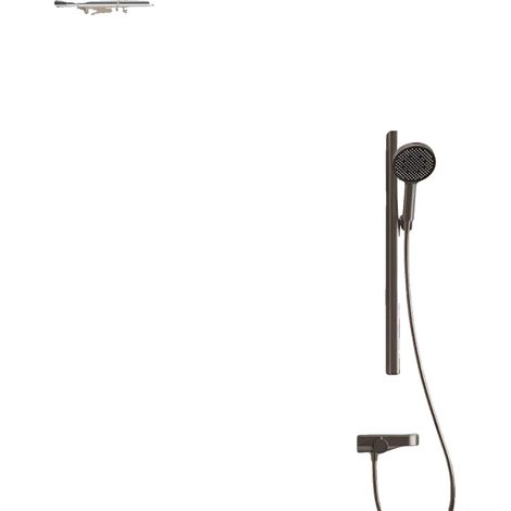 Tringle de Rideau de Douche, Longueur Ajustable 28,35-37,4 pouces, Longueur Verticale 35,4-51 pouces, Design en L, Matériau en Acier Inoxydable, Installation Sans Perçage (1/5)