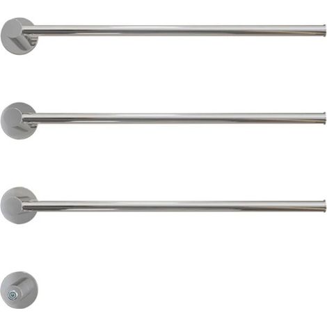 Sèche-serviettes mural 3 lames argenté, radiateur automatique 50°C stable, acier inoxydable 304, IP44, capacité 15kg, chauffe rapide 5 min, montage adaptable, faible consommation, 180cm, finition bril