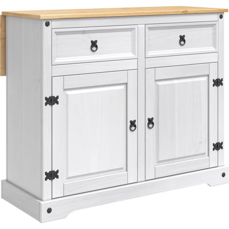 Küchentrolley 2 pcs Weiß und Honigwachs 112 x 70 x 91,5 cm vidaXL