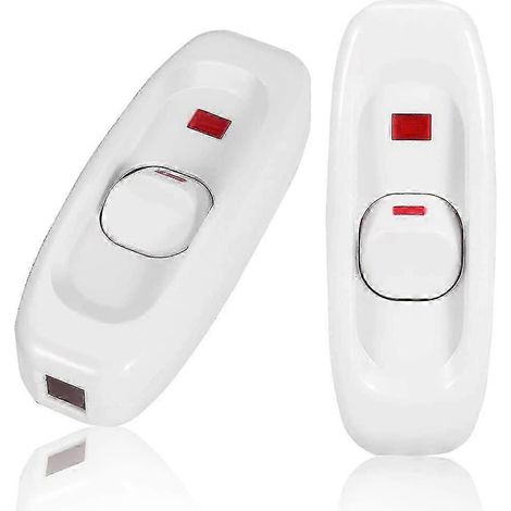 Interrupteur à câble avec bascule pour lampe, interrupteur à câble, interrupteur de lampe, interrupteur en ligne (marche/arrêt), 2 interrupteurs en ligne 250 V 10 A (marche/arrêt) pour lampes de table (1/5)