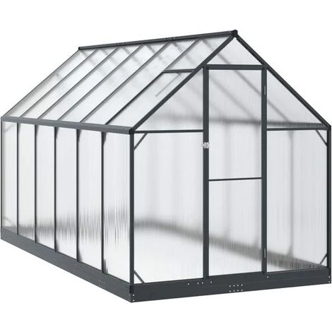 Serre de jardin avec porte, gris anthracite, 183,5 x 363,5 x 207 cm (1/5)
