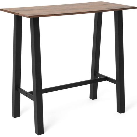 Mesa alta 117 x 56 cm imitación madera y patas gris antracita - Brown (1/4)