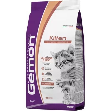 Crocchette Gatto Gemon Kitten Salmone Riso 2 kg