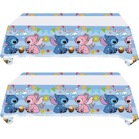 Lot de 2 nappes Lilo et Stitch pour décoration de table sur le thème de Lilo et Stitch (178 x 107 cm)