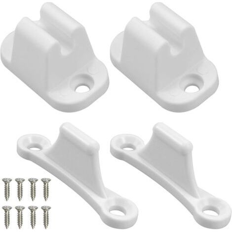 2 Pièces Blanc Kit de Retenue de Porte Caravane en Plastique Bloc Porte Camping Car Extérieur avec vis de Loquets de Porte pour Caravane Accessoires Bloc Porte Caravane, Camping-Cars (1/5)