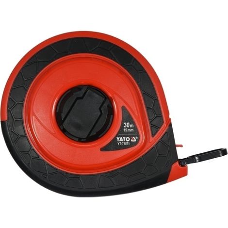 Yato YT-71571 cinta métrica 30 m Acrilonitrilo butadieno estireno (ABS), Fibra de vidrio, Caucho Negro, Rojo