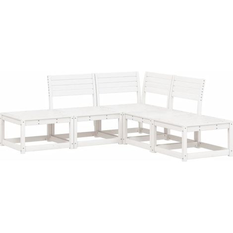 Maison Exclusive - Set Salotto da Giardino 5 pz Bianco in Legno Massello di Pino