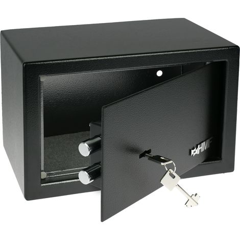 HMF Möbeltresor Doppelbartschloss, Safe, 31 x 20 x 20 cm, Schwarz, 49200-02 (1/5)