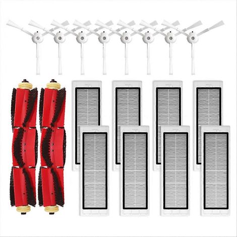 Set mit 3 Seitenbürsten + Ersatzfiltern für Saugroboter, kompatible Ersatzteile, Reinigungszubehör, einfacher Austausch, komplettes Wartungspaket. (1/5)