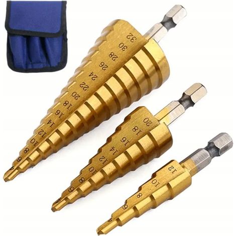 SilverTools HSS Stufenkegelbohrer-Set 4-32 mm 3-teilig